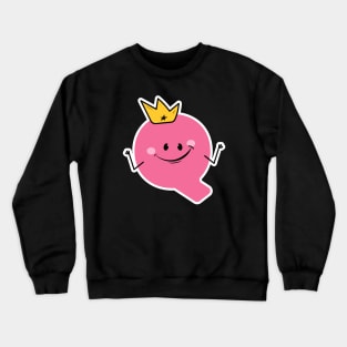 Funny Initial Letter Q - Queen Gift for Quirky Kids Crewneck Sweatshirt